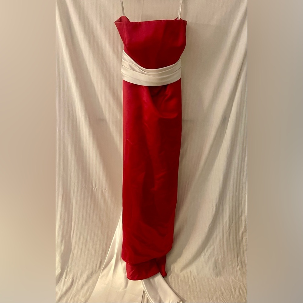 Bill Levkoff Dark Pink and White Formal Dress - Picture 6 of 12